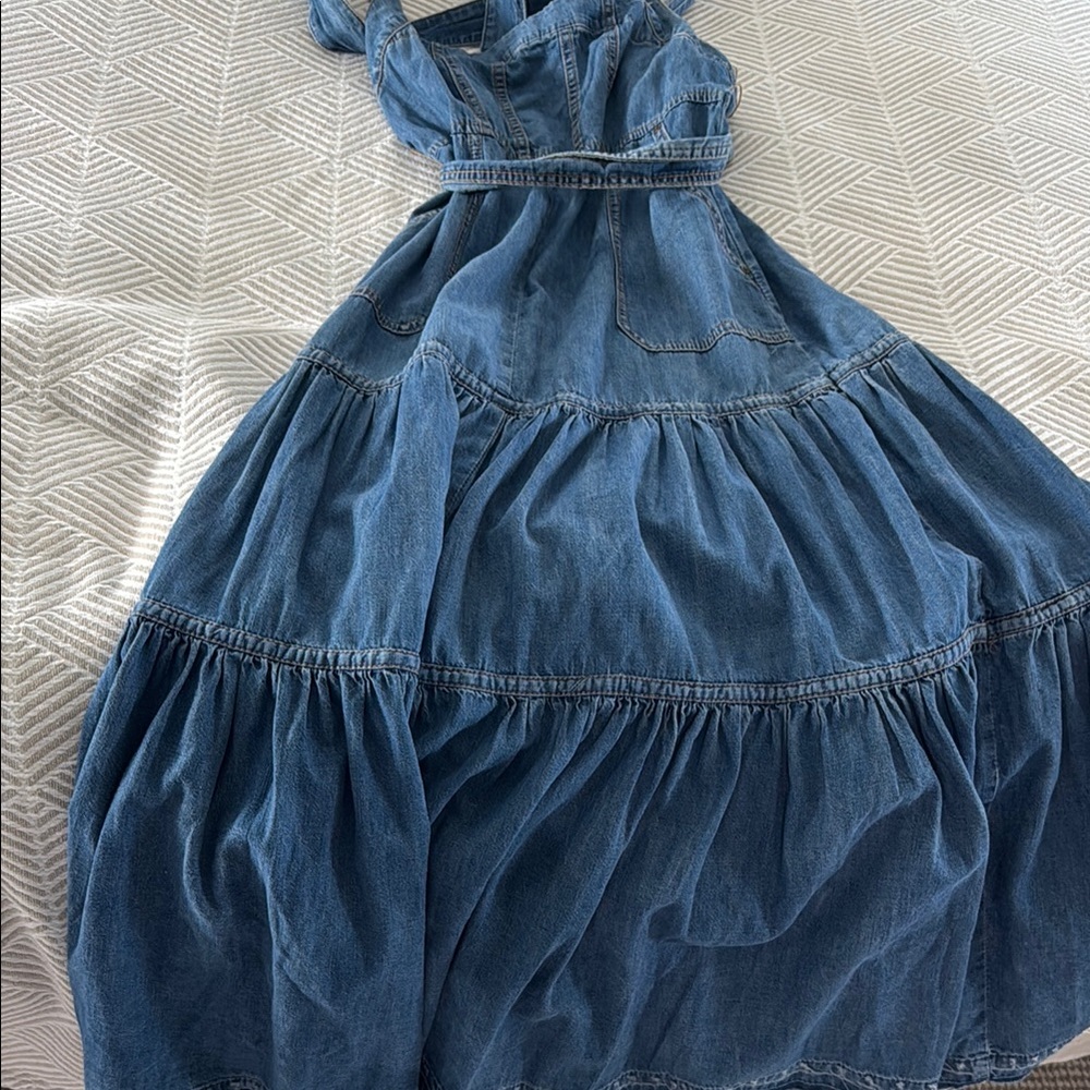 Women’s free people denim dress. bohemian style